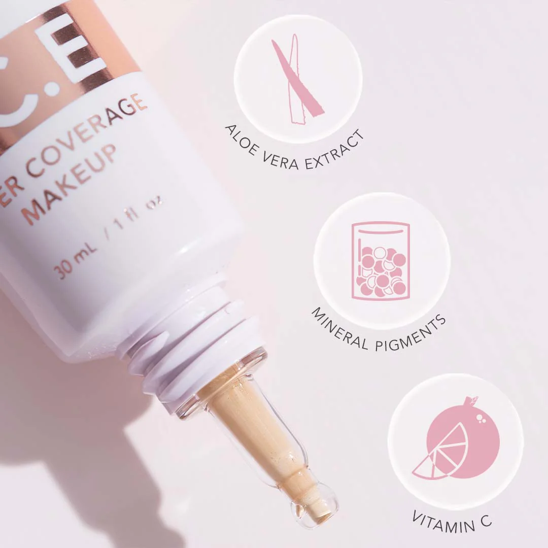 T.C.E Supersize Super Coverage Serum Makeup with Skin Buffing Brush - Image 3