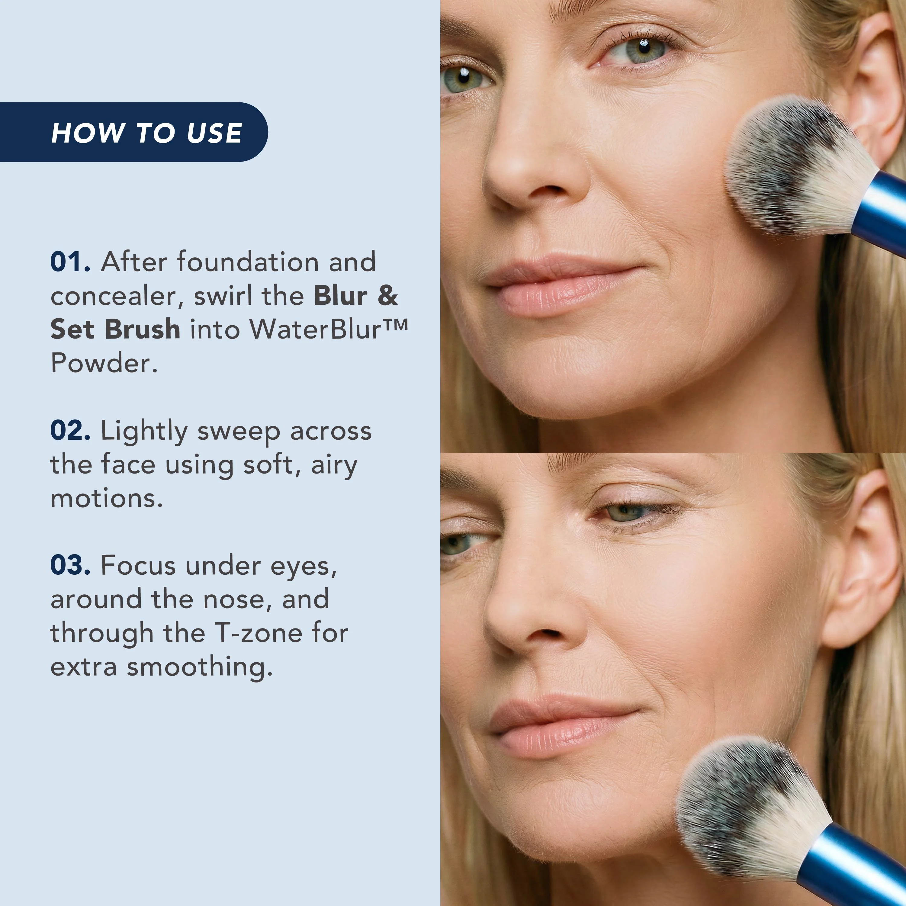 WaterBlur Powder Talc-Free Setting Powder with Blur and Set brush - Image 5